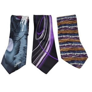Jerry Garcia Ties Lot of 3 Abstract Multicolor Shaman Collectors Moon Mountains